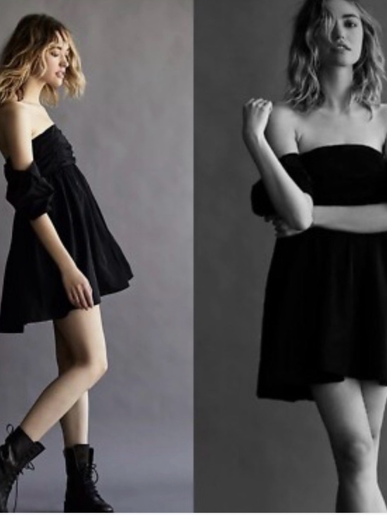 Free People Dresses & Skirts - Free People Mia Black Puff Sleeve Dress